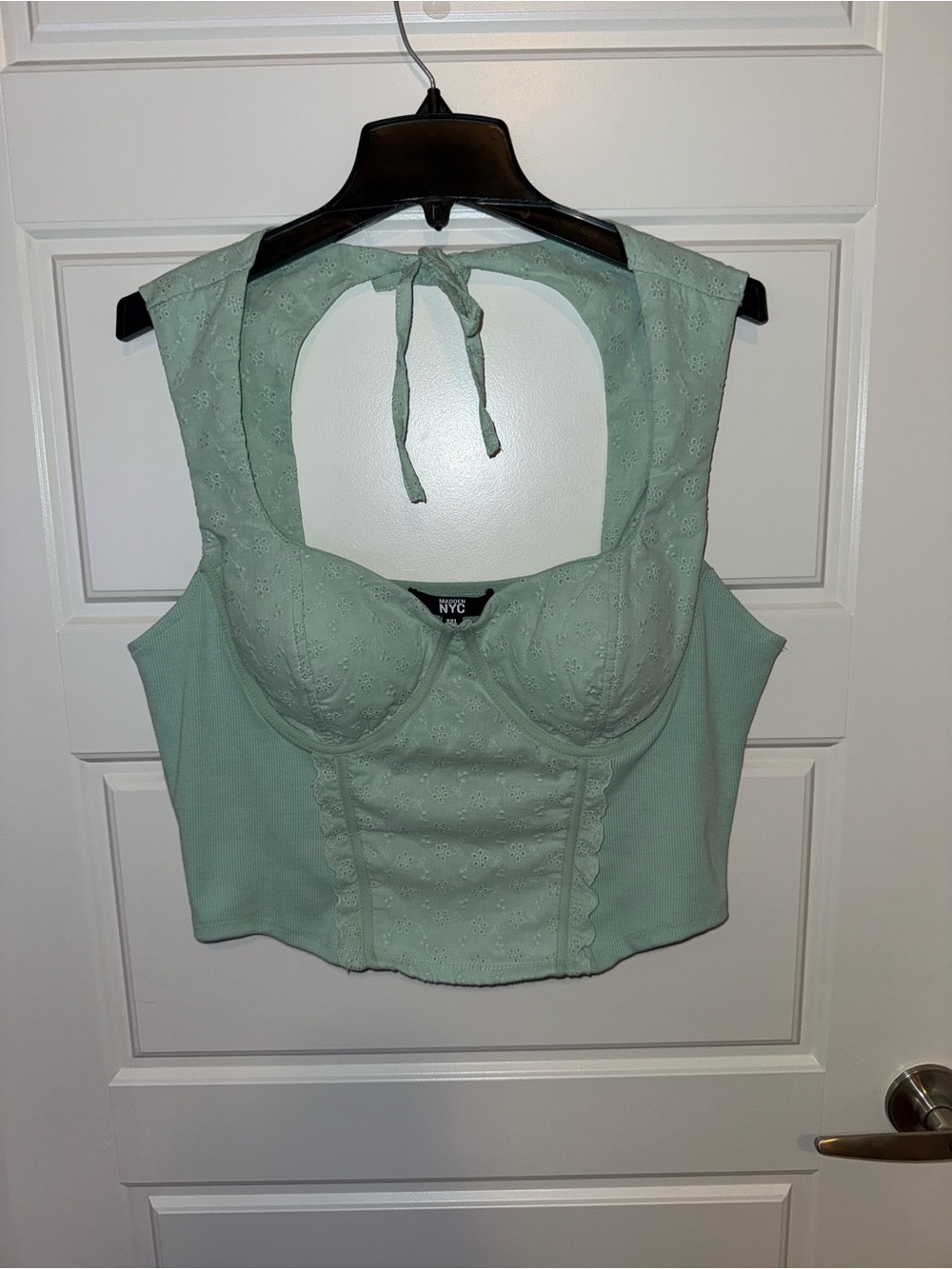 NYE Mint Green Lace Corset Crop Top